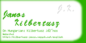 janos kilbertusz business card